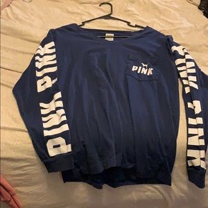 Pink long sleeve blue